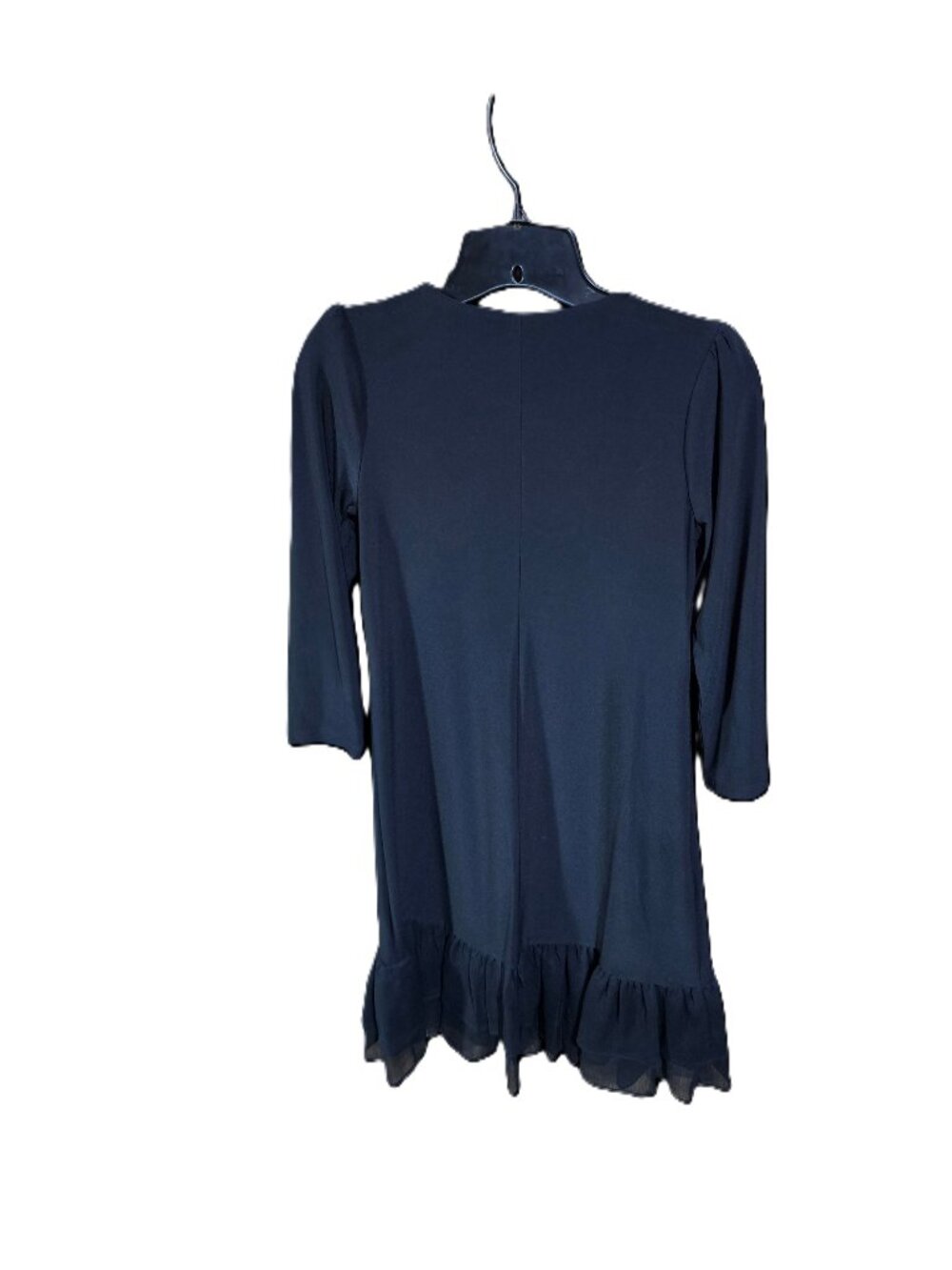 Tommy Hilfiger Black Jersey/Chiffon Mix Ruffle Hem Dress - Picture 3 of 4